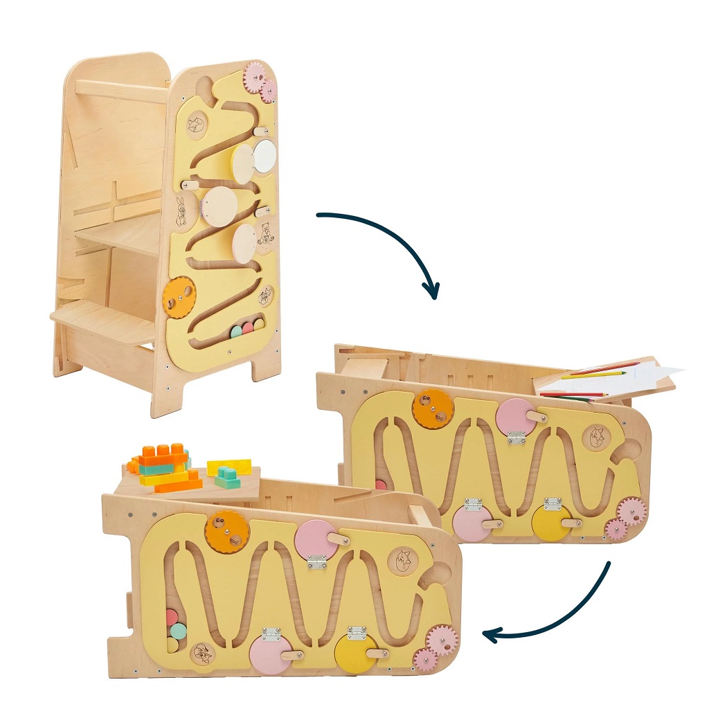 BusyKids Roztúca učiaca veža Play 5v1 75 cm