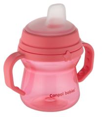 Nevylievací hrnček Canpol Babies s mäkkým náustkom, ružový, 150 ml (1)