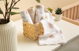 Mušelínové mäkké plienky LUX, 3ks, Bear, biela/béžová (574907)