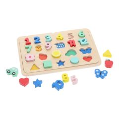 Vkladacie puzzle s číslami a tvarmi viacjazyčné Vkladacie puzzle s číslami a tvarmi viacjazyčné