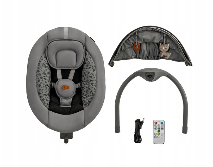 Hojdacie lehátko s melódiou 2v1 Lumi, Premium Dark grey
