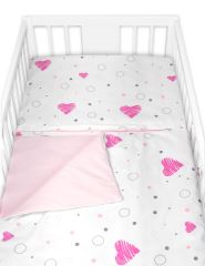 Mantinel s povlečením 3D bavlněná sada, I love Girl, 120x90 cm Baby Nellys, růžový/bílý (1)