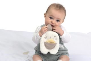 CHICCO My Sweet Doudou záves na cumlík, Králik 0m+ – senzorická plyšová hračka, béžová (3)