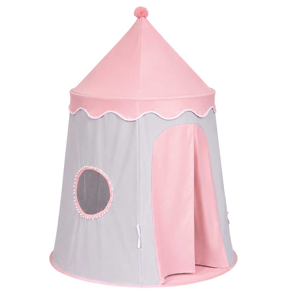 Detský stan Zámok skladací sivo-ružový, tipi