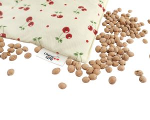 Bedrový nahrievací pás s čerešňovými kôstkami, termofor -  Cherry life, ecru (2)