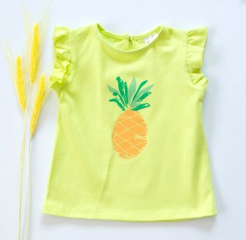K-Baby Dětské bavlněné triko, krátký rukáv - Ananas - limetka