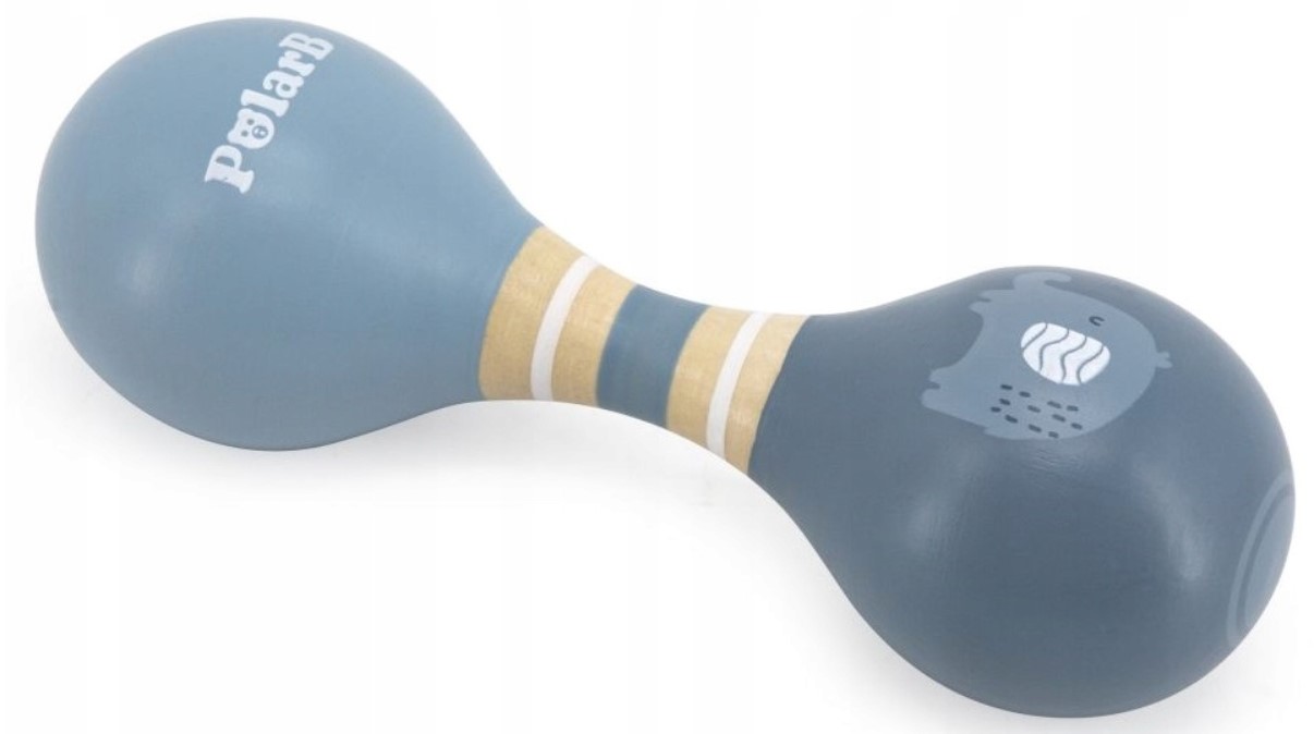 Viga Toys Drevená dvojitá rumba guľa, Slon - modrá