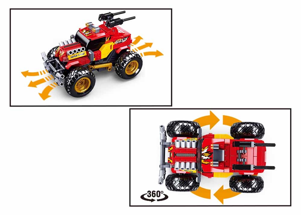 Sluban Power Bricks M38-B0991 RC Červený Off Road na diaľkové ovládanie