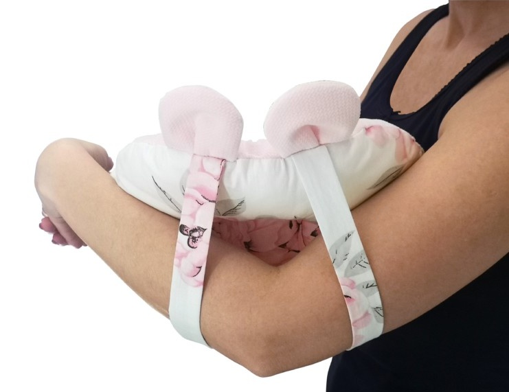 Dojčiaci vankúš na ruku Bavlna/Minky, Medvedíky, béžová