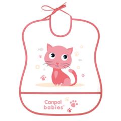 Canpol Babies Silikónový podbradník Cute Animals – ružová mačička, 6m+ Canpol Babies Silikónový podbradník Cute Animals – ružová mačička, 6m+