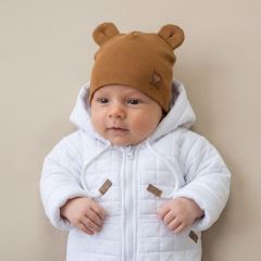 Z & Z Dvojvrstvová bavlnená čiapočka LOVE TEDDY, medová horčica (7)