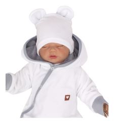 Z&Z Velurová, semišková čepička s oušky Teddy, bílá (1)