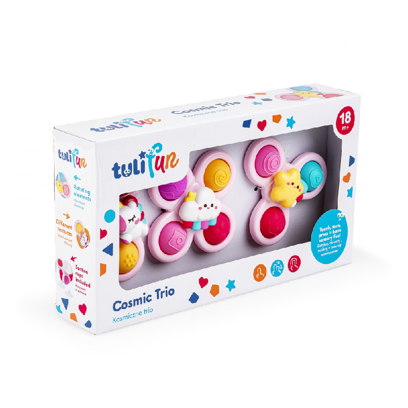 Senzorická sada 3 push-pop hračiek s prísavkou TuliFun