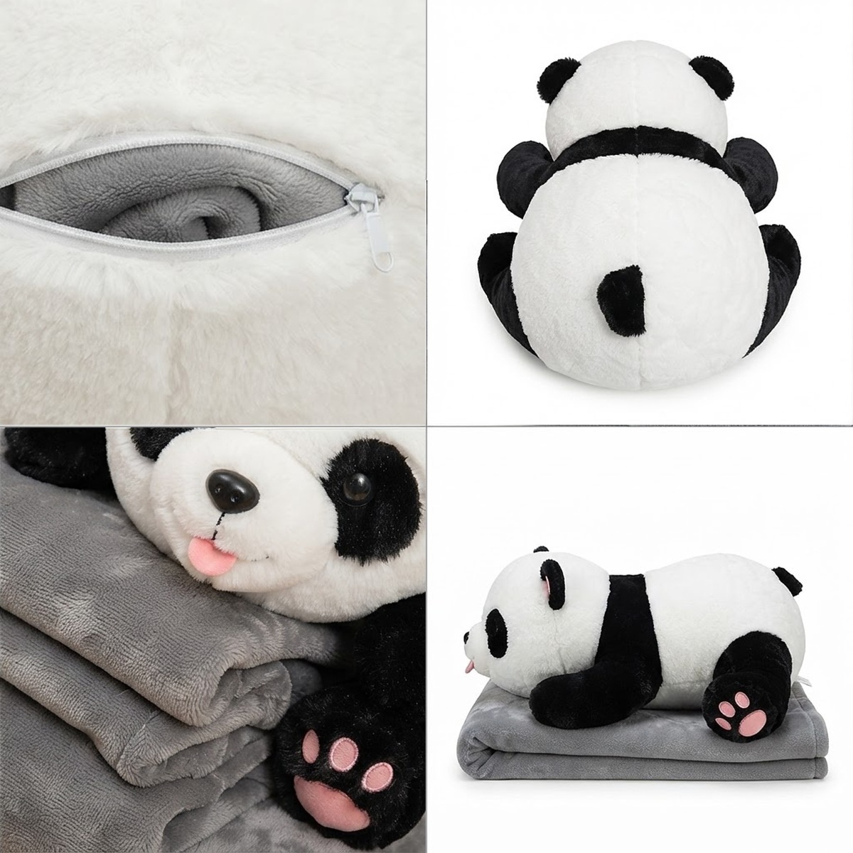 Maxi plyšová panda s dekou Lady 52cm 2v1
