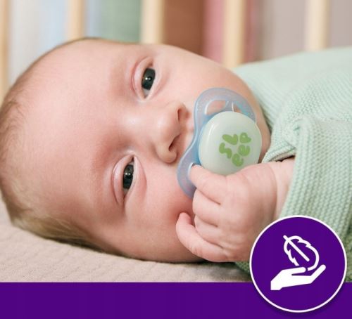 Ultra Start Nighttime cumlík 0–2 m, 2 ks – svietiaci, ortodontický, BPA FREE (1)