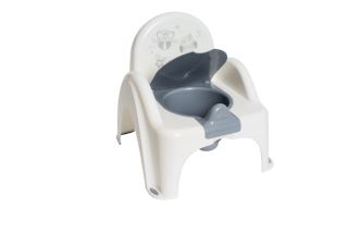 Detský nočník pre deti s vyberateľnou nádobou, ergonomický - Sovičky v šedé (1)