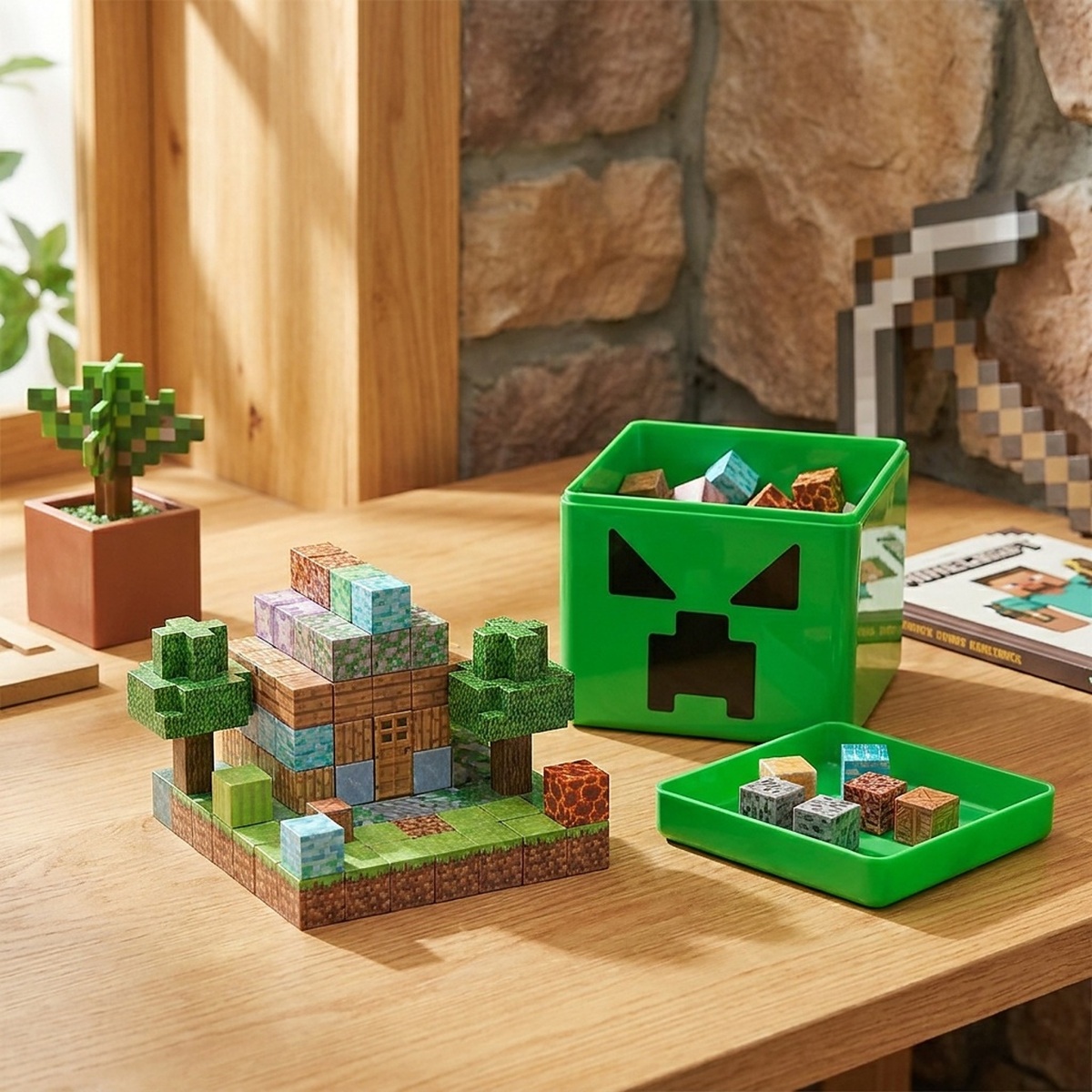 Magnetická stavebnica Minecraft Creeper v krabici Magic square 105ks