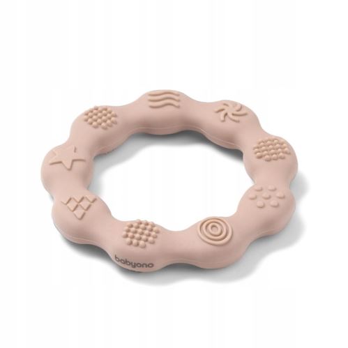 Silikónové hryzátko RING – prerezávanie zúbkov, BPA FREE, senzorické, béžové