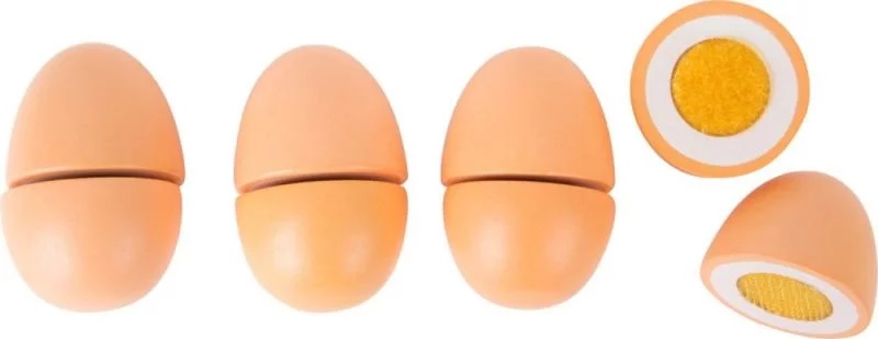 Small Foot Drevená vajíčka v krabičke na suchý zips 4 ks