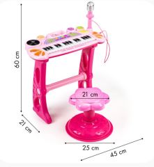 Eco Toys Klávesové organ s mikrofónom mp3 - ružové (2)