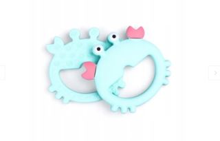 GiliGums Detské hryzátko Crab Bracelet Teether, 3m+, 1 ks, matový (2)