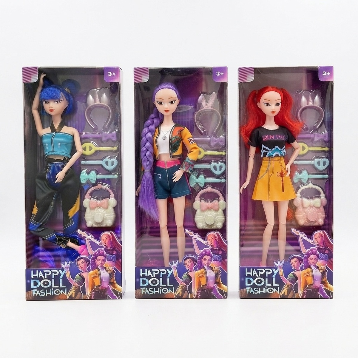 Sada figúrok Demon Hunters K-pop s doplnkami 3ks 30cm