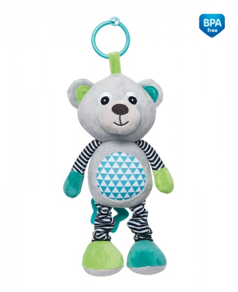 Canpol Babies Plyšová hračka s hrací skrinkou Bears 0m+ – sivá, 27 cm