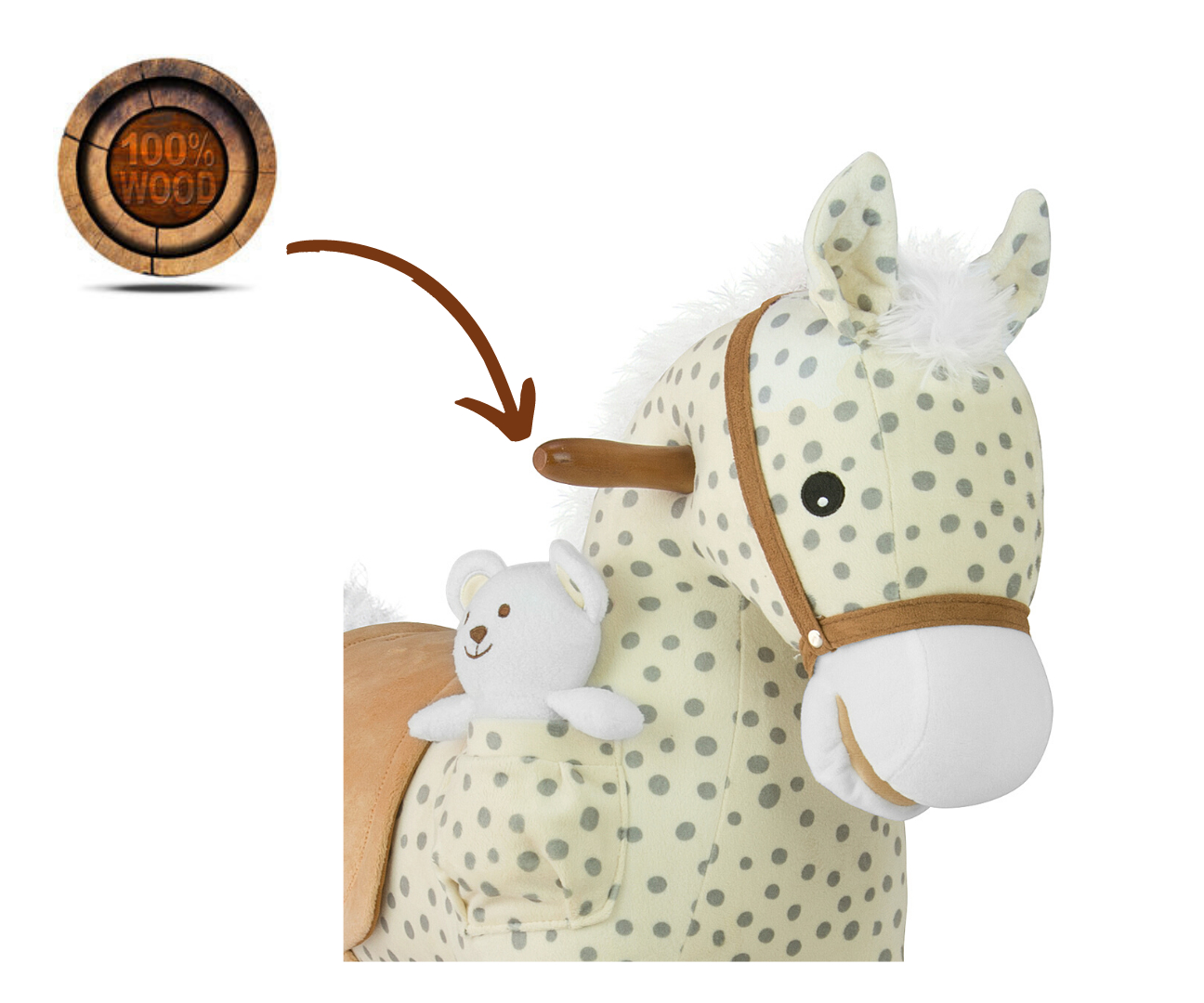 Hojdací koník Pony Gray Dot – Milly Mally