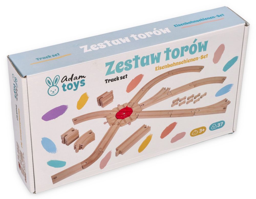 Drevená súprava koľajníc, 37 dielov – Adam Toys