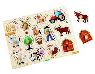 Drevené puzzle Farma 14 dielikov Drevené puzzle Farma 14 dielikov