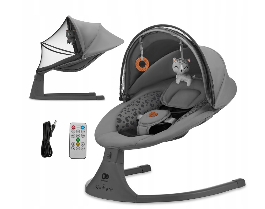 Hojdacie lehátko s melódiou 2v1 Lumi, Premium Dark grey