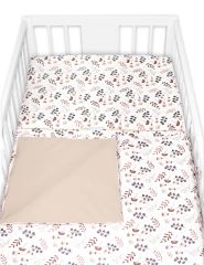2-dielne bavlnené obliečky Lúka, Baby Nellys, béžová/hnedá