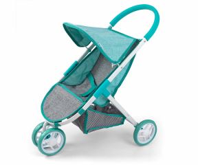 Kočík pre bábiky SUSIE – športový kočík, zelený, sivý