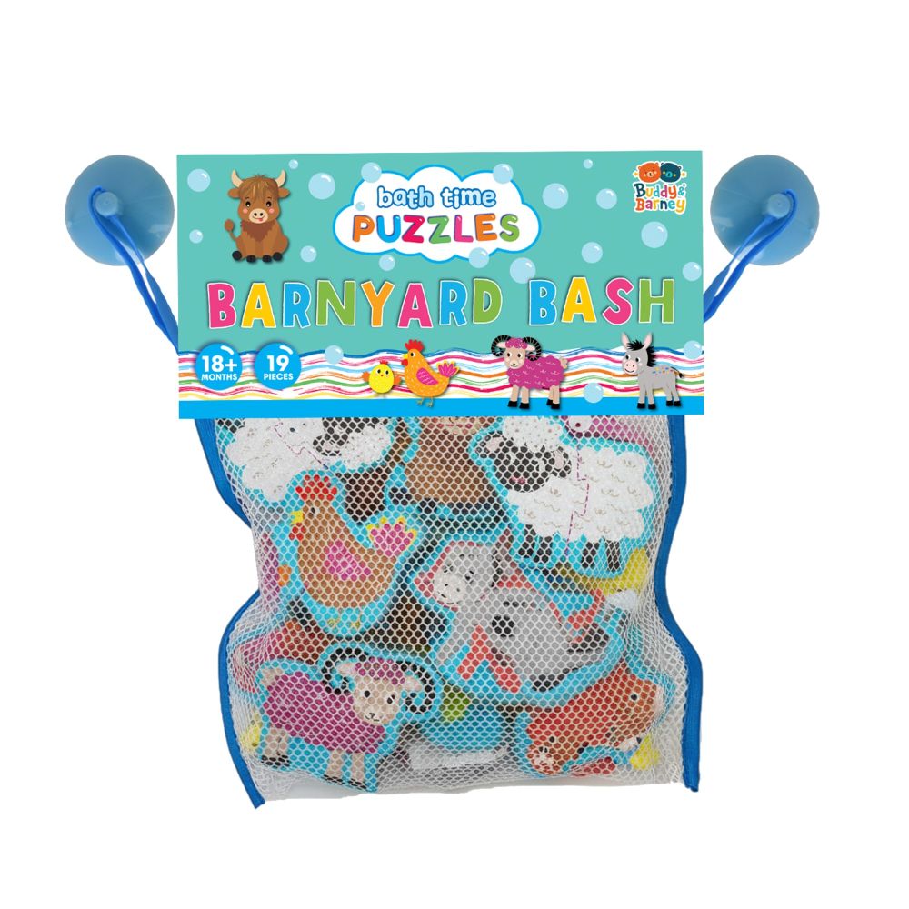 Buddy & Barney Penové puzzle do vane Farma, 18 ks