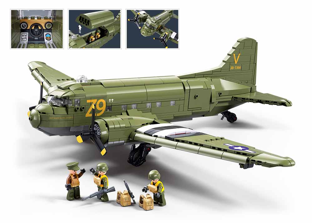 Sluban M38-B1366 Transportné lietadlo Douglas C-47