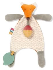 BabyOno Prítulníček s pískatkom a hryzátkom- Skinny Mate Pett, sivá, oranžová