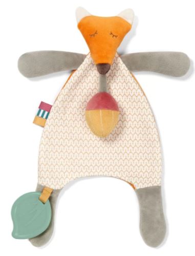 BabyOno Prítulníček s pískatkom a hryzátkom- Skinny Mate Pett, sivá, oranžová