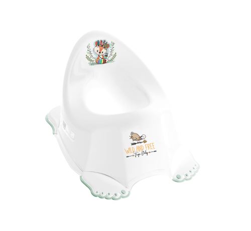Detský nočník s melódiou TEGA BABY líška ergonomický protišmykový - biela, zelená