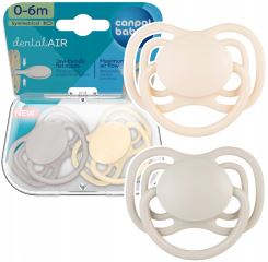 Cumlík Dental Air 0–6 m symetrický silikónový 2 ks – ortodontický, béžový