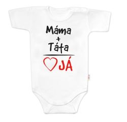 Body krátký rukáv s vtipným textem Baby Nellys, Máma+Táta, bílé Body krátký rukáv s vtipným textem Baby Nellys, Máma+Táta, bílé