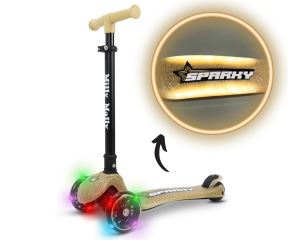 Detská kolobežka SPARKY LED trojkolová – svietiace kolieska, nastaviteľná, béžová Detská kolobežka SPARKY LED trojkolová – svietiace kolieska, nastaviteľná, béžová