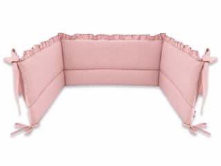 Mantinel s volánikom do postieľky 120 x 60 cm, Royal - púdrovo ružový