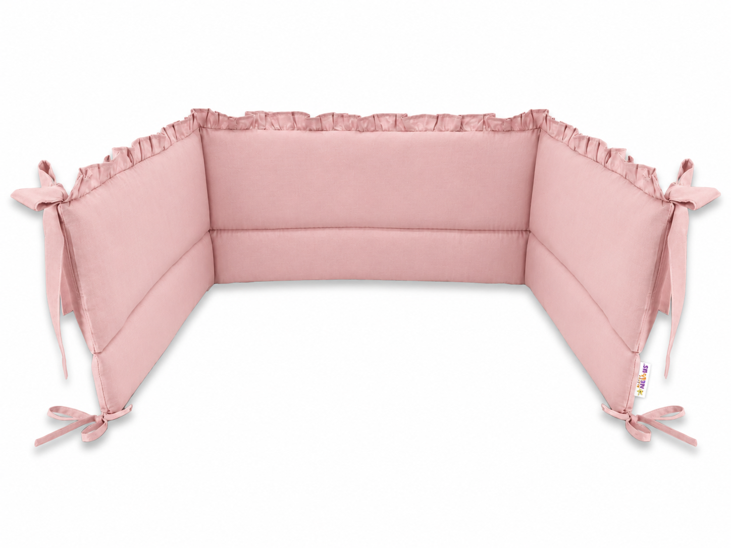 Mantinel s volánikom do postieľky 120 x 60 cm, Royal - púdrovo ružový
