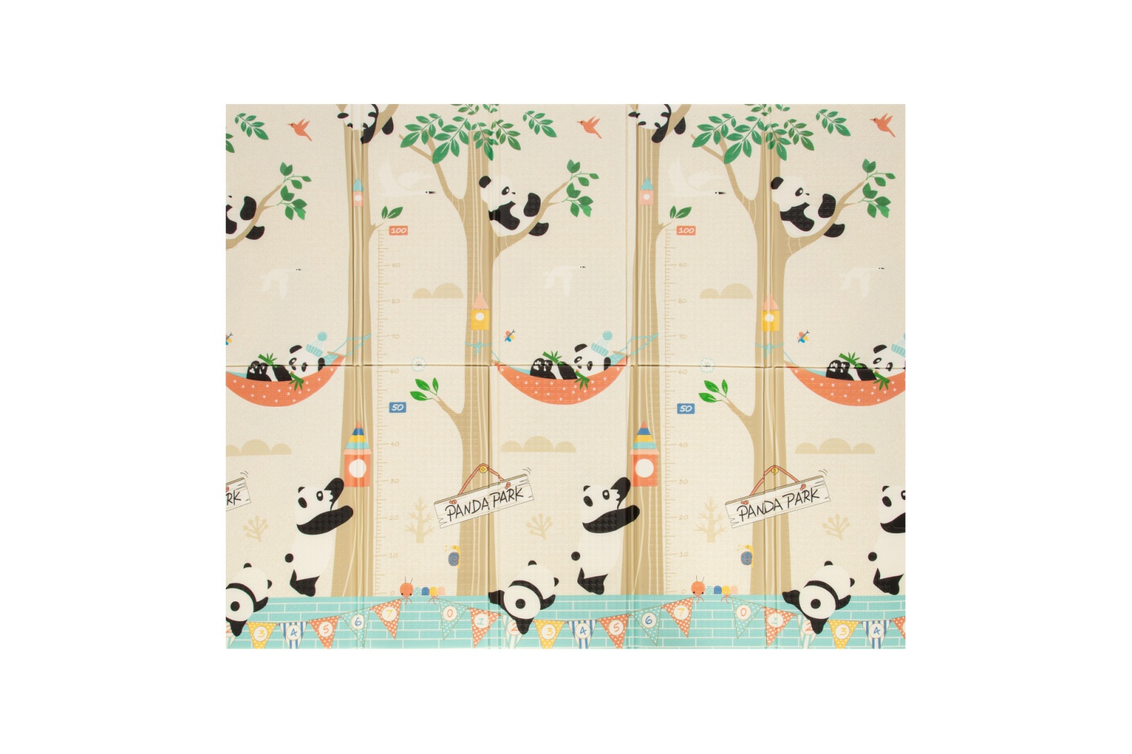 Skladacia penová podložka obojstranná, 180x150x1 cm - Panda