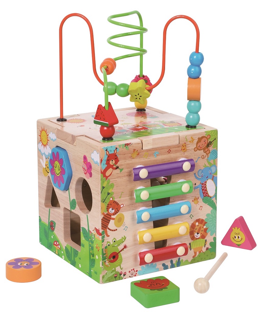 Motorická kocka s labyrintom Veselé zvieratká – 2Kids Toys, 3+
