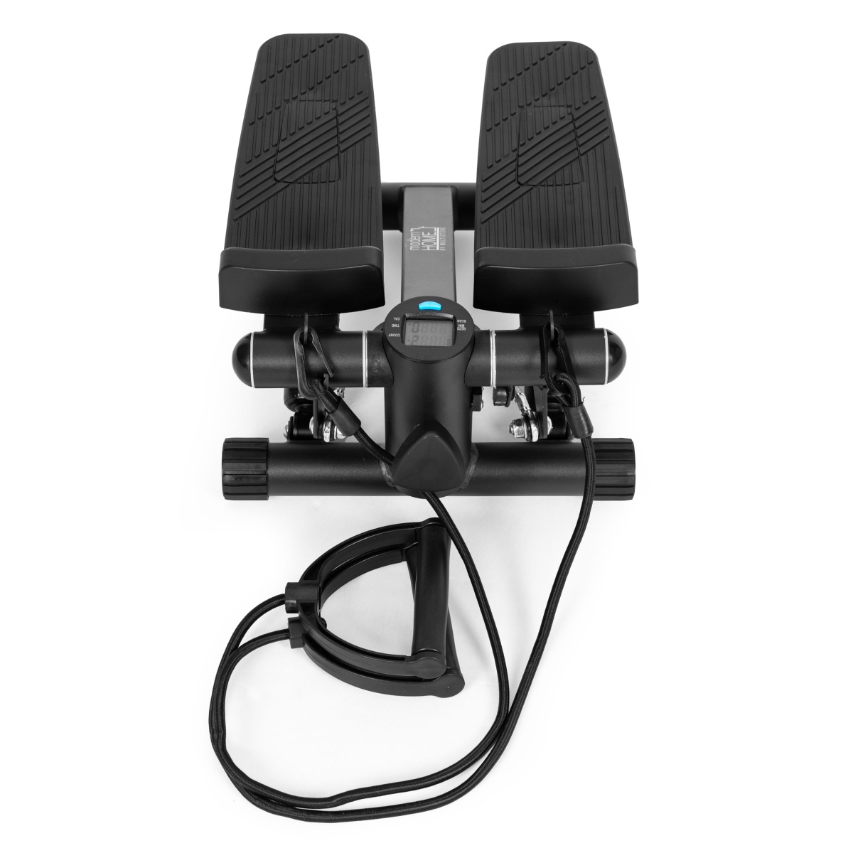 Fitness stepper s expandérmi na domáce cvičenie, s počítadlom a displejom