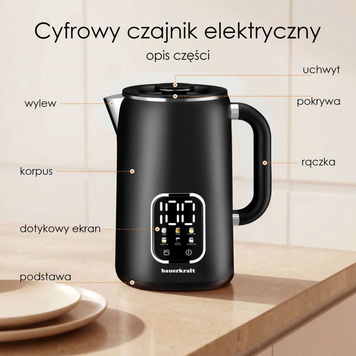 Rýchlovarná kanvica bezdrôtová smart s reguláciou teploty, 360° otočná základňa, 1,7 l, či