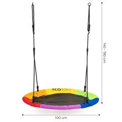 Záhradná hojdačka pre deti čapie hniezdo 100 cm - farebná (6)