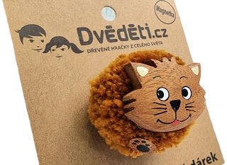 2Kids Toys Drevená magnetka veľká brmbolec Mačka (4)