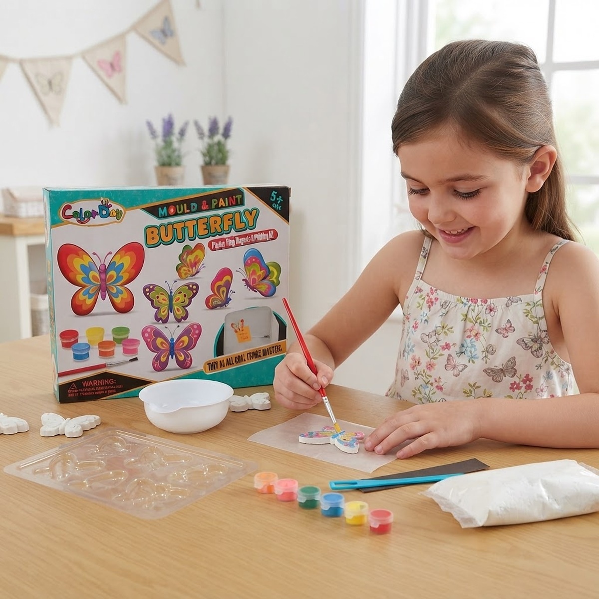 Kreatívna sadrová sada DIY Motýliky - magnety na chladničku